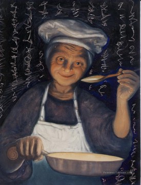 sorcière Tableau Peinture - soupe cuisine sorcière